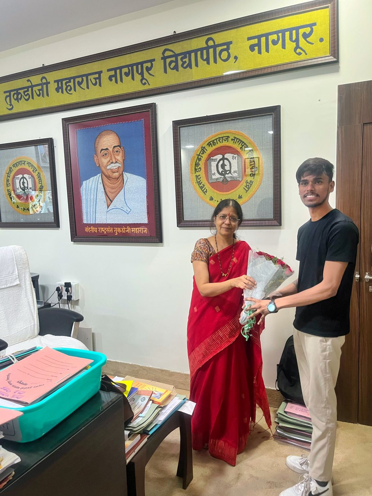 Felicitated by VC RTMNU